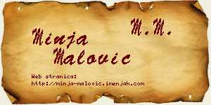 Minja Malović vizit kartica